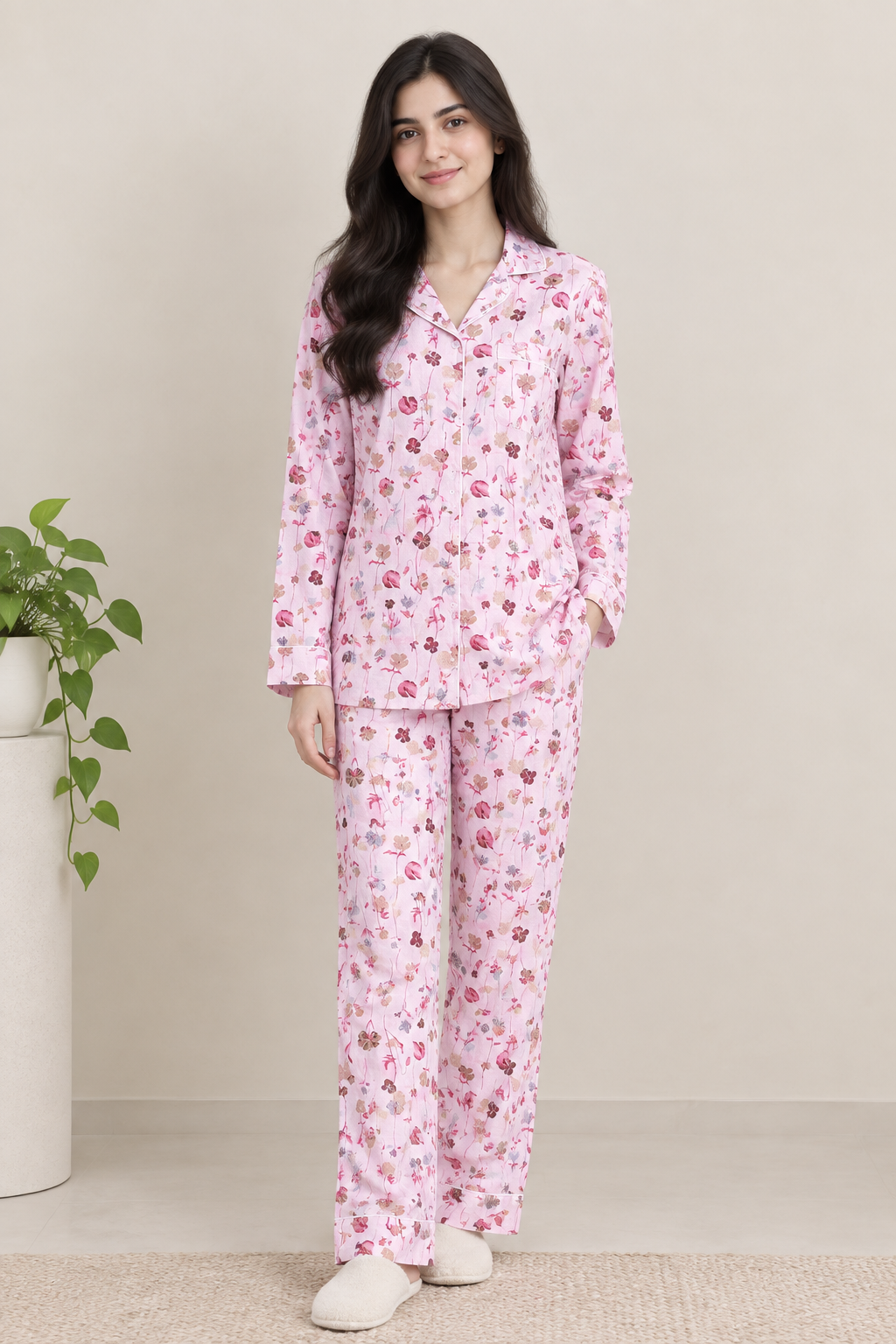 Signature Floral Print Button Down PJ Set