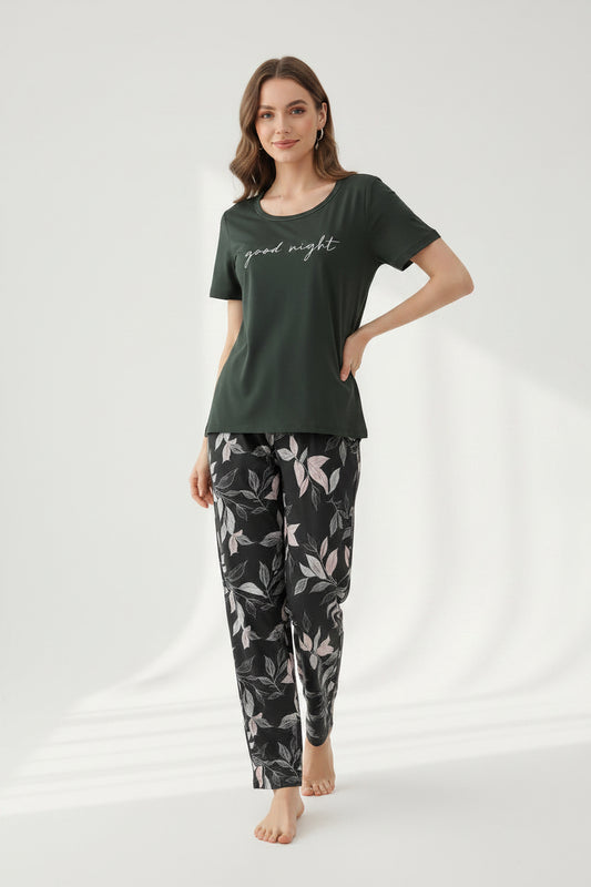 Luxury Black "Good Night" Pajama Set