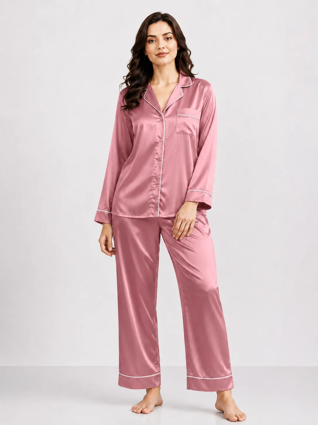 Vintage Rose Pure Silk Pajama Set