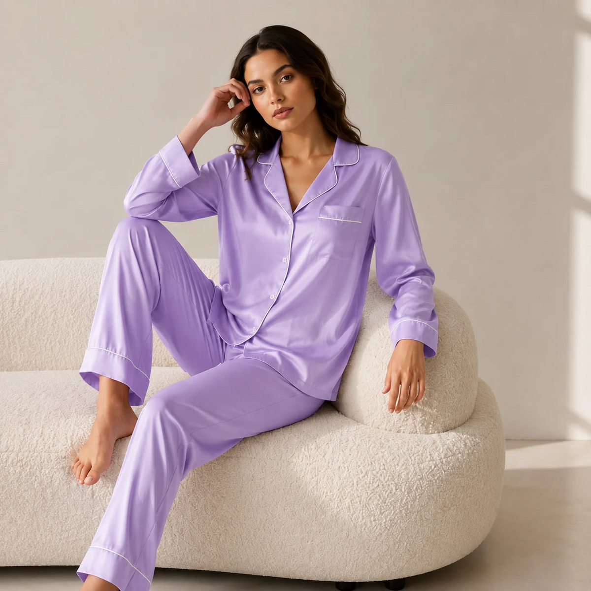 Lilac Luxe Satin Pajama Set