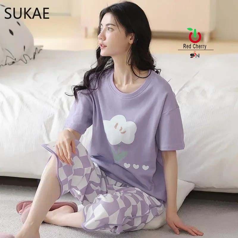 Dreamy Lavender Comfort Set – Soft Cotton Cute Print Nightwear