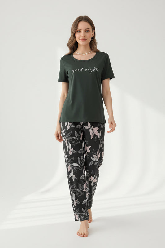 Luxury Black "Good Night" Pajama Set