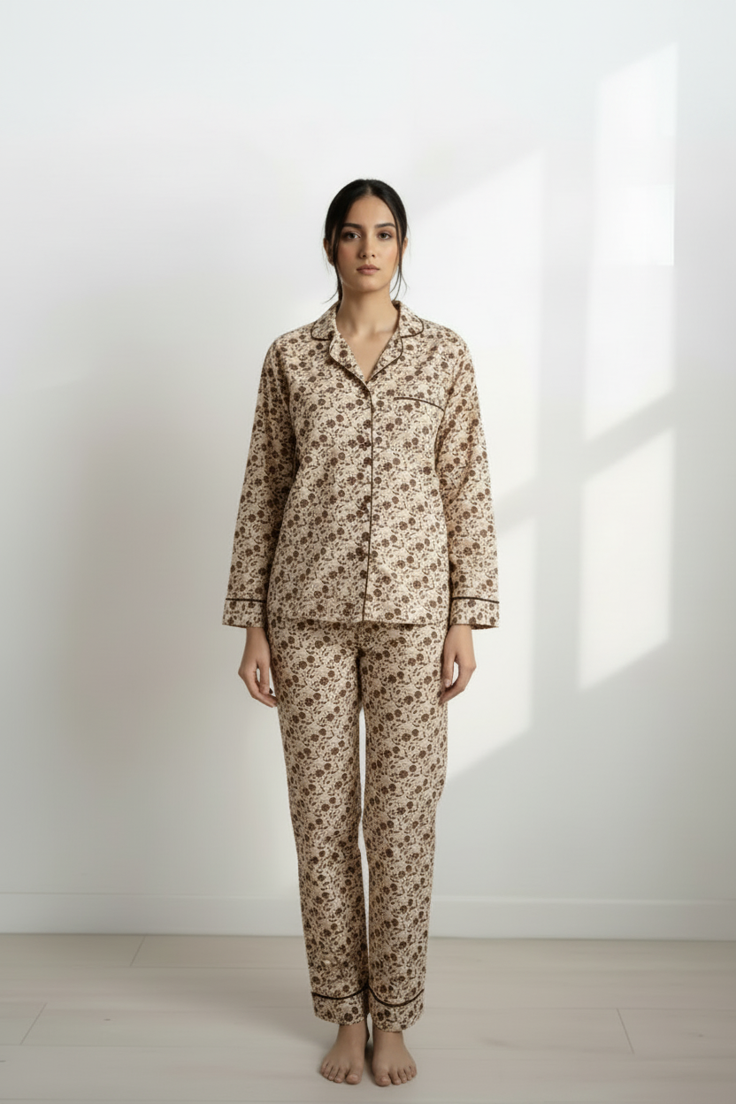 Digital Printed Button Down PJ Set