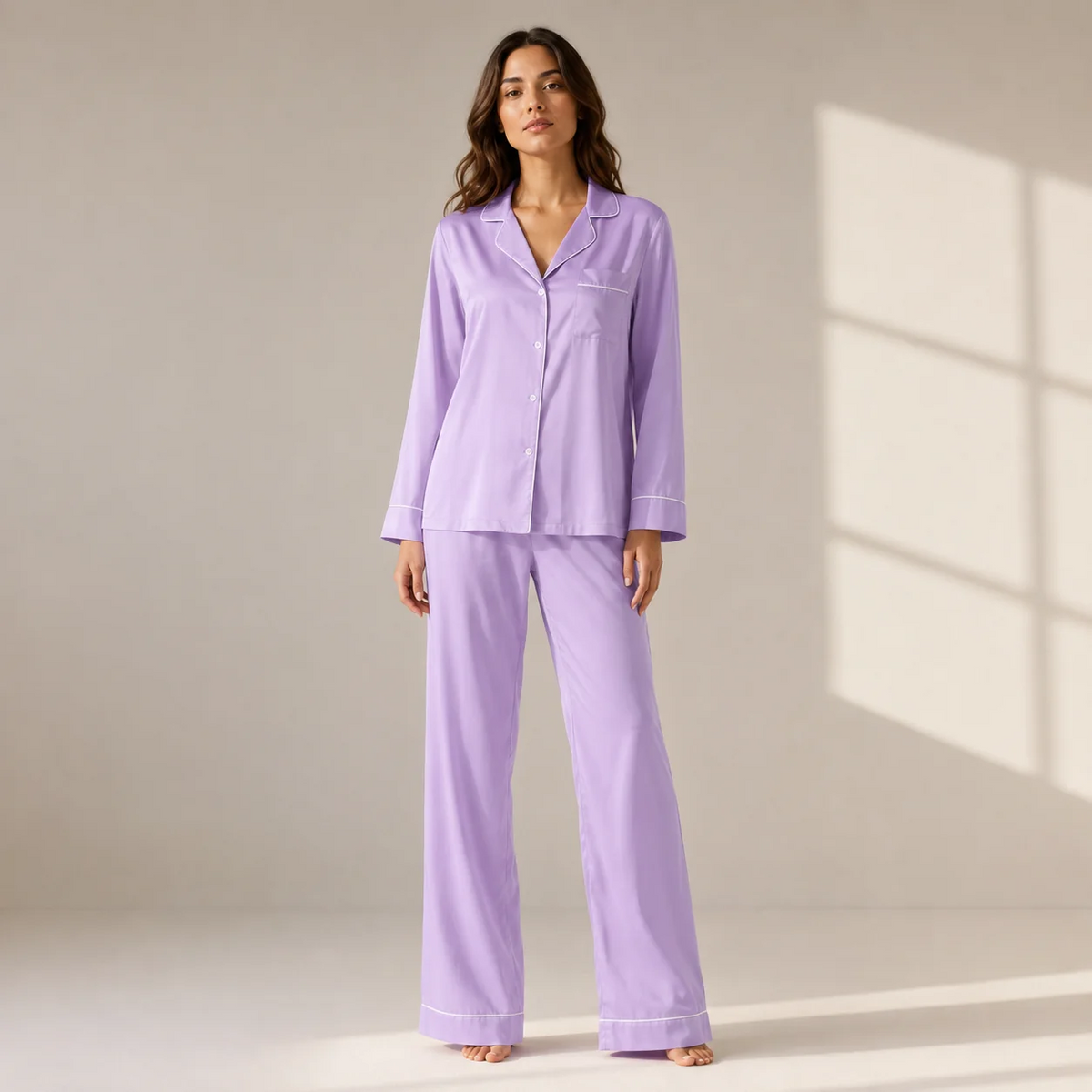 Lilac Luxe Satin Pajama Set