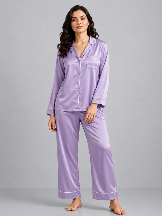 Lilac Luxe Satin Pajama Set